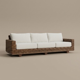 Sofa de Mimbre Italiano - 4 Plazas - vista 1