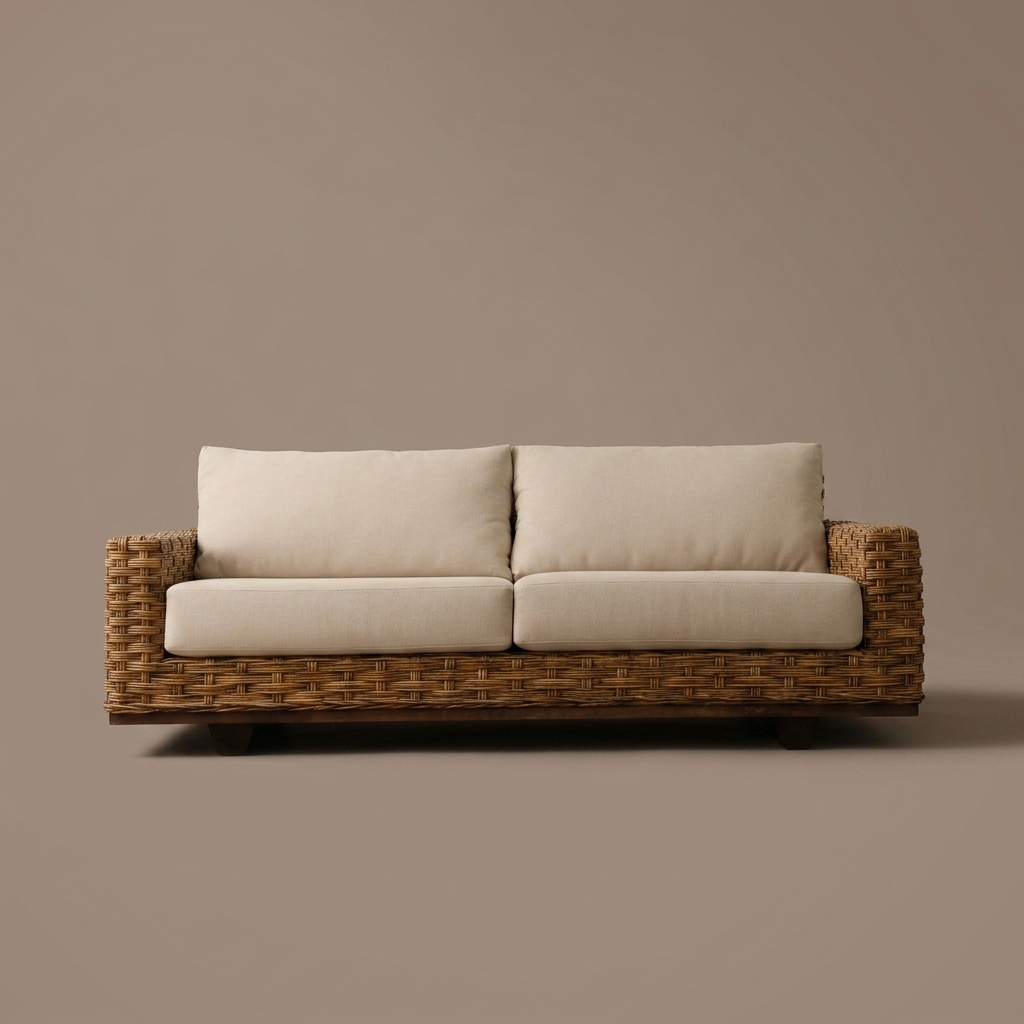 Sofa de Mimbre Italiano de Charo Decoraciones
