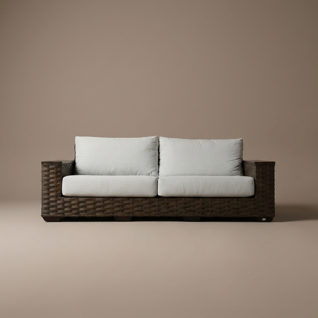 Sofa de Mimbre Brazo Cuadrado de Charo Decoraciones