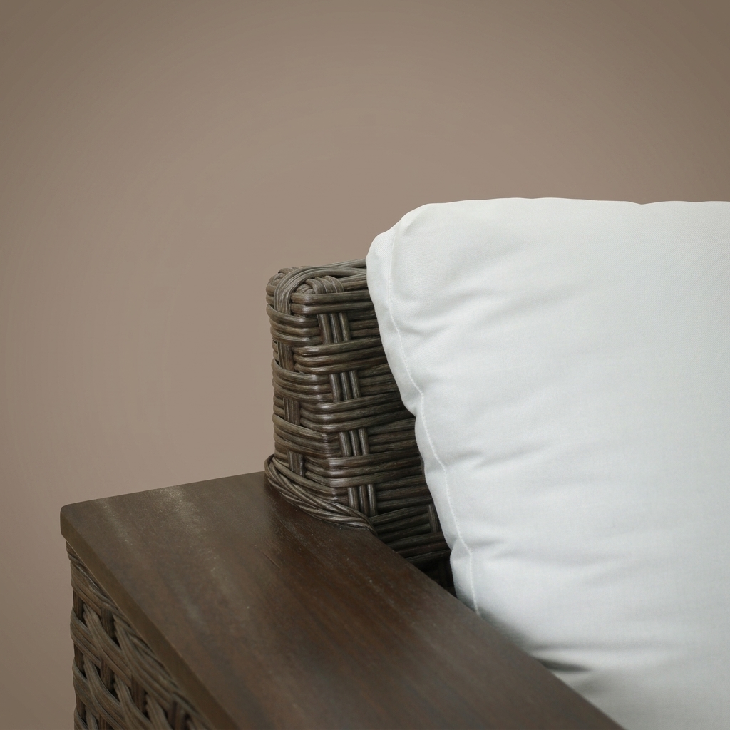 Sofa de Mimbre Brazo Cuadrado de Charo Decoraciones