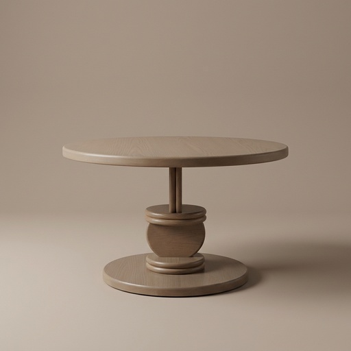 Mesa Lateral Sole de Charo, mesa redonda con pedestal torneado